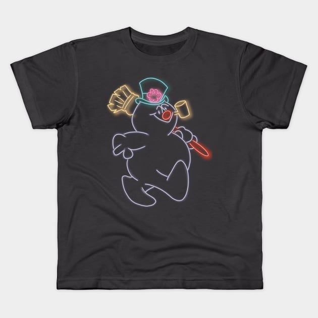 Frosty the snowman Kids T-Shirt by Kitopher Designs